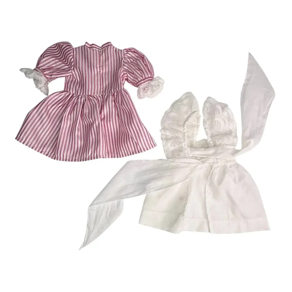 American Girl Samantha Birthday Dress Pink Pleasant Co 1992 Lacy Pinafore Apron